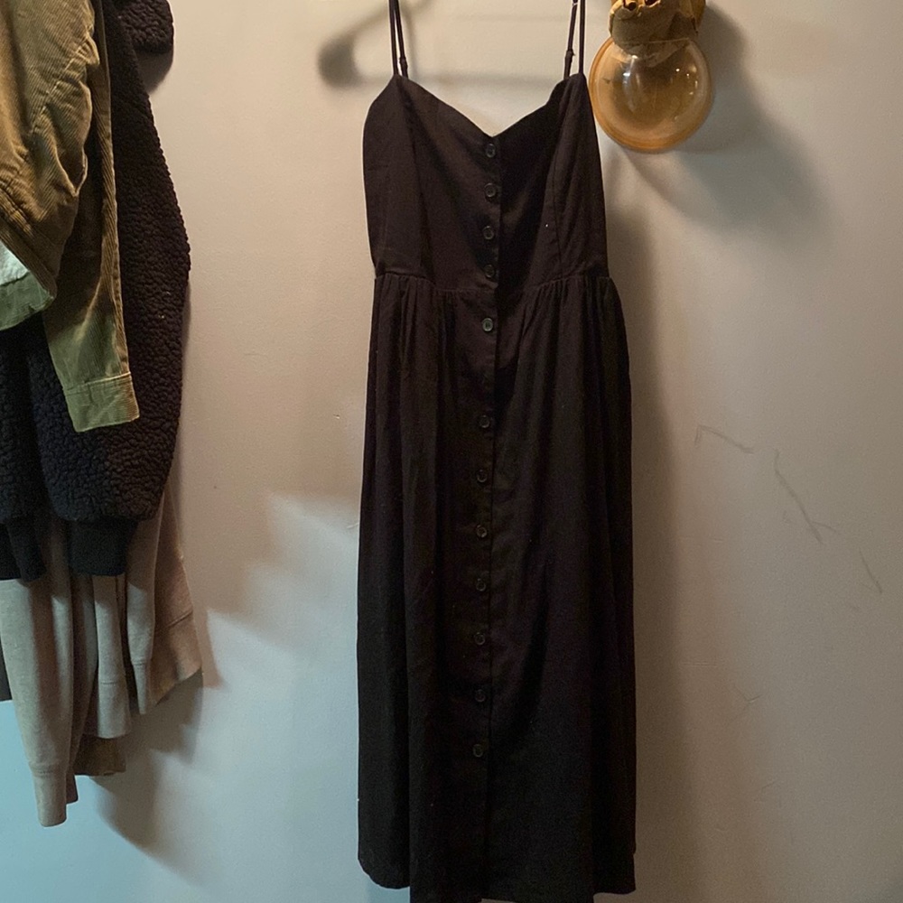 black button down dress